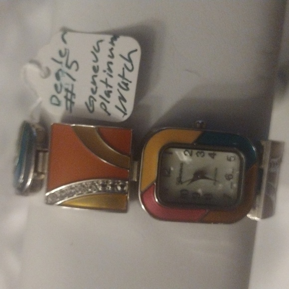 GENEVA platinum women's watch multi colored bracelet - Picture 2 of 6